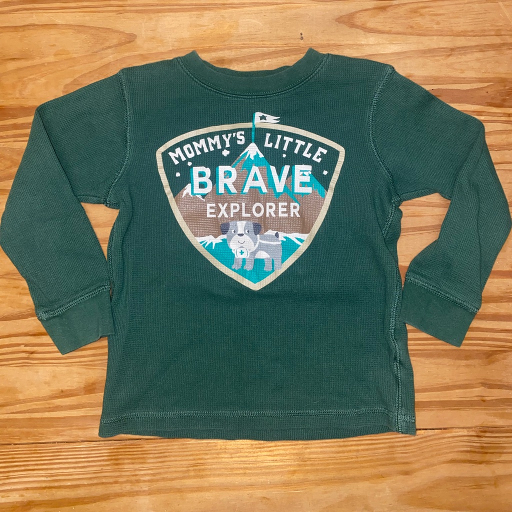 Carter's 4t Boys Mommy's Little Brave Explorer Green Thermal Shirt